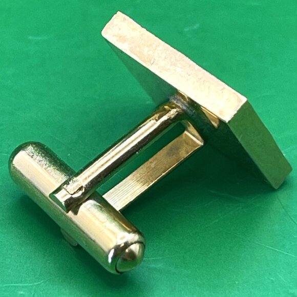 VTG Di Gino Cufflinks Tie Bar Set Gold Tone Mother of Pearl Sunburst Mid Century - Picture 5 of 12